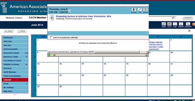 your events Shared calendar or private calendar options Color code calendar items by type ical attachment for calendar items (save to Outlook, Lotus, Google, etc.