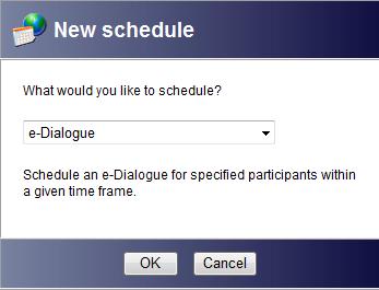 To add a new Schedule To add a new schedule, click on the Add a new schedule link. Select the type of activity you are scheduling from the drop-down box.