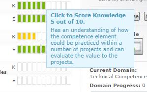 24 At the top of the screen is the competence title followed by a short definition of the competence.