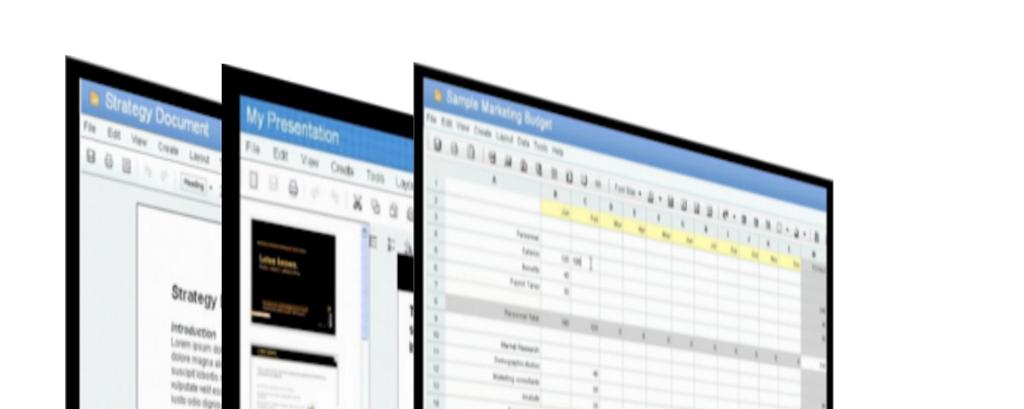 documents, spreadsheets and presentations More than editors through a browser Real-time