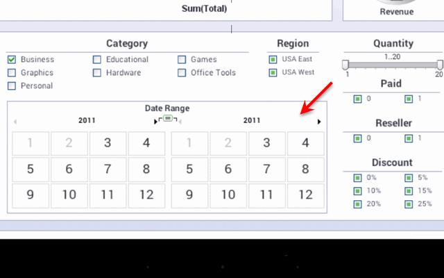 Filtering with a Calendar The Calendar component provides a calendar interface that allows you to filter data based on a range of dates or a comparison of dates.