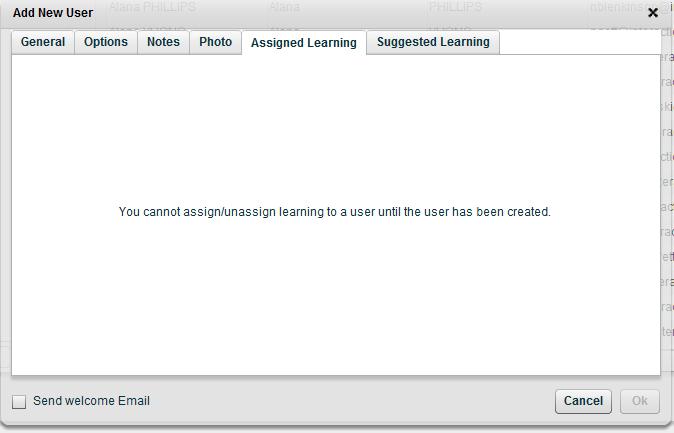 Default Learning View allows you to set the Personal Learning Plan default view for this user.