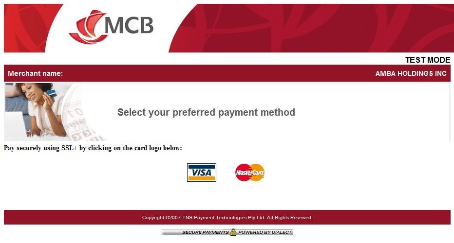 Figure 37: Selecting payment method 7 Select your preferred payment