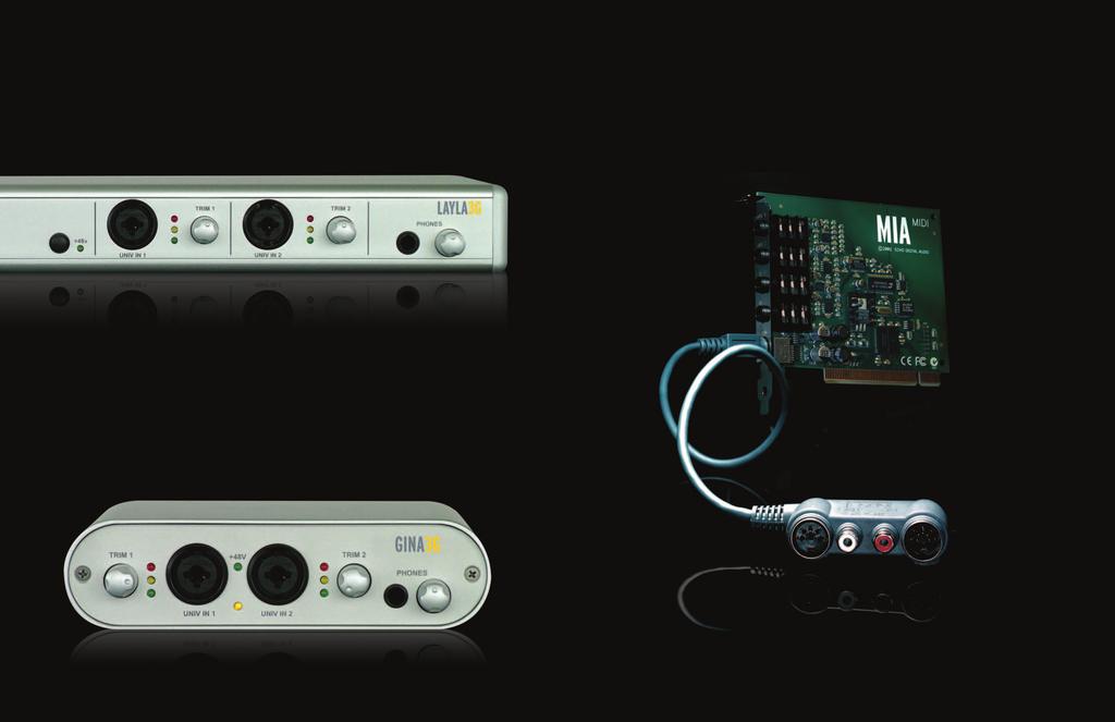 MIAMIDI Two balanced analog inputs provide 106dB of dynamic range. Each input can be monitored to any output and is software- switchable for use with dbu or -10dBv input levels.
