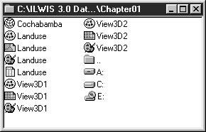 Figure 1.3: Example of a Catalog of the ILWIS Main window.