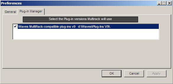 10. Selecting Plug-in Version Plug-in Manager Tab: Touch the Waves