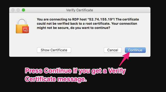 server you just added 6) If you receive a certificate message,