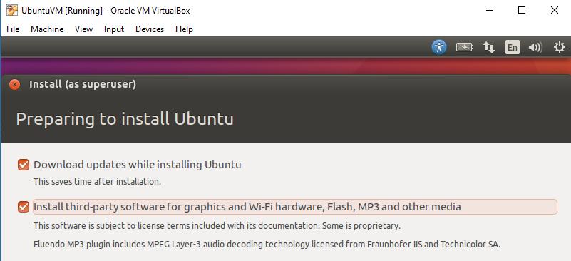 ooprtunity to install updates and thirdparty software on your Ubuntu VM