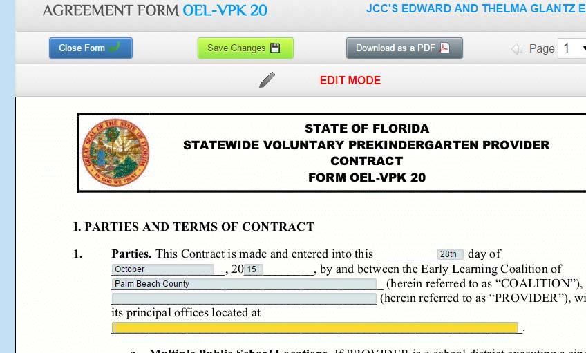 24. If you need more room on your VPK 11B click the yellow button next to the OEL VPK 11B form. 25. Next click OEL VPK 20. This will open a new OEL VPK 11B form.