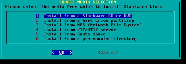 2018/04/11 18:12 (UTC) 7/15 Slackware installation Source Here you'll tell the installer where to find the Slackware packages.