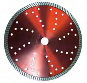 Masonry//Tile Supreme Quality Turbo Blades The high quality diamond matrix of the blade allows it to cut, refractory brick, granite, marble and roofing tile Includes a reinforced center hub allowing