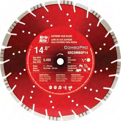 Multi- Blades Grip-Rite COMBOPRO Combination Blades Supreme quality with a wide range of material applications Offers both speed and reliability with a combination of both turbo and segmented rims