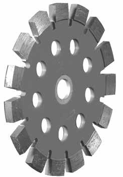 Tuck Point Blades Premium Quality Segmented Boulette Blades 12 mm segments and superior formulation for fast material removal Cooling holes prevent blade warping as a result of overheating