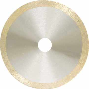 Tile / Blades Supreme Quality Continuous Rim Glass-Cutting Blades Thin kerfed blades allow for finished chip-free cuts through glass Designed for wet or