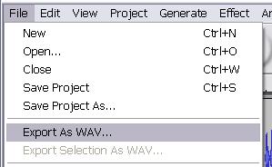 Exporting as.wav You can choose to export all of the tracks in your project, a single track, or any part of a track. Exporting all tracks together (.
