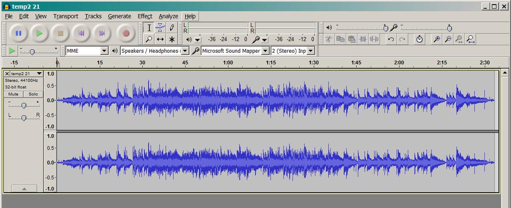 Loading Tracks into Audacity To load an initial track do:- File > Open A better method of working