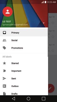 Communication 75 NOTE Compose: Tap to begin a new Gmail message. Search: Tap to search within your Gmail messages.