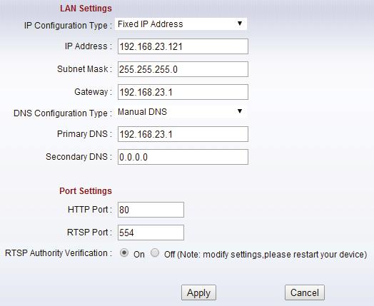 Choose Dynamic IP Address to use the DHCP protocol. Choose Fixed IP Address (Static IP).