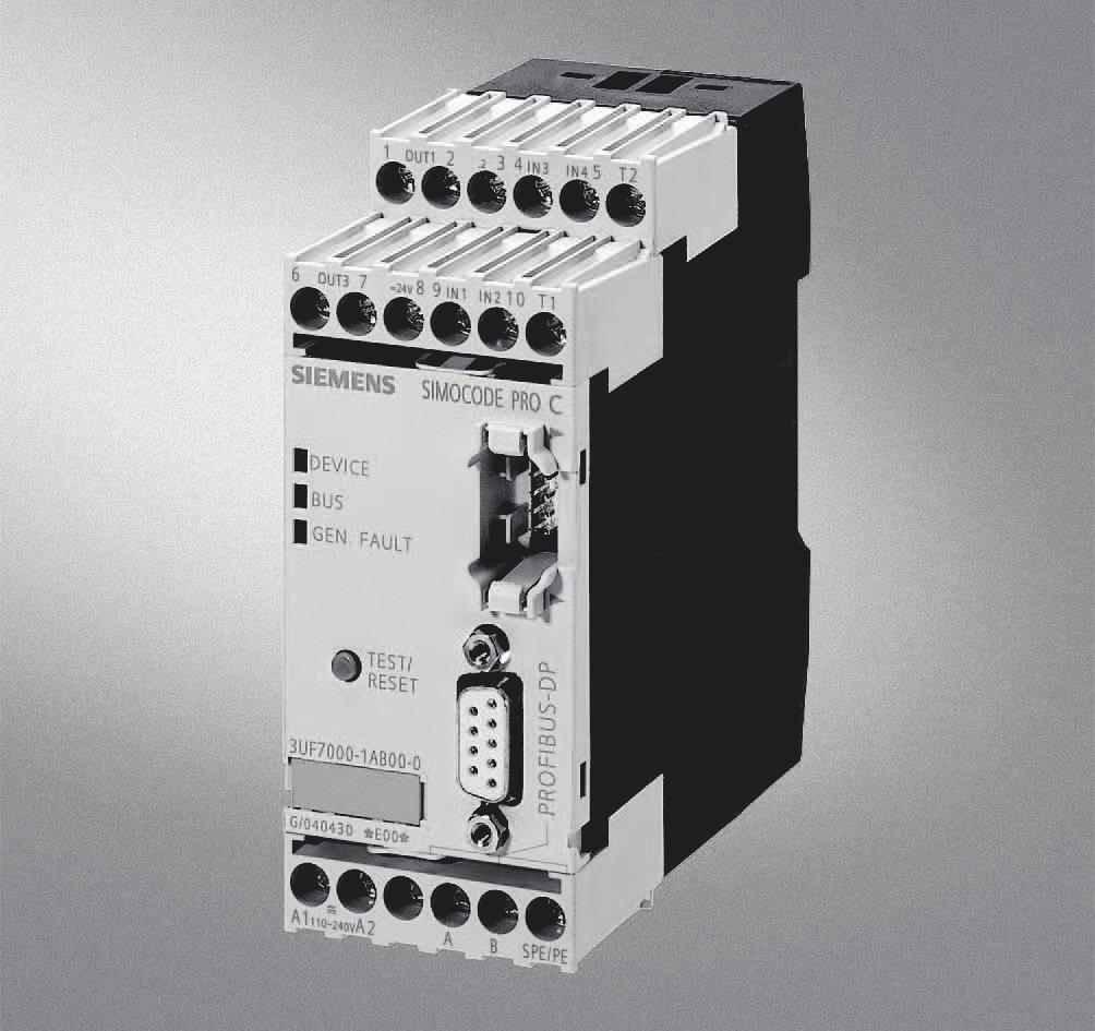 Design General is a modular-designed motor management system which can be subdivided into two devices, each having different functional scopes: SIMOCODEproC and SIMOCODEproV Both devices or systems