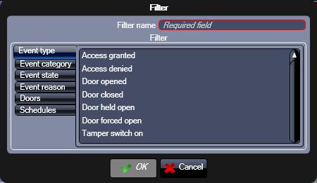 Notification filter Filter name: enter a name for the filter in here. This is mandatory.