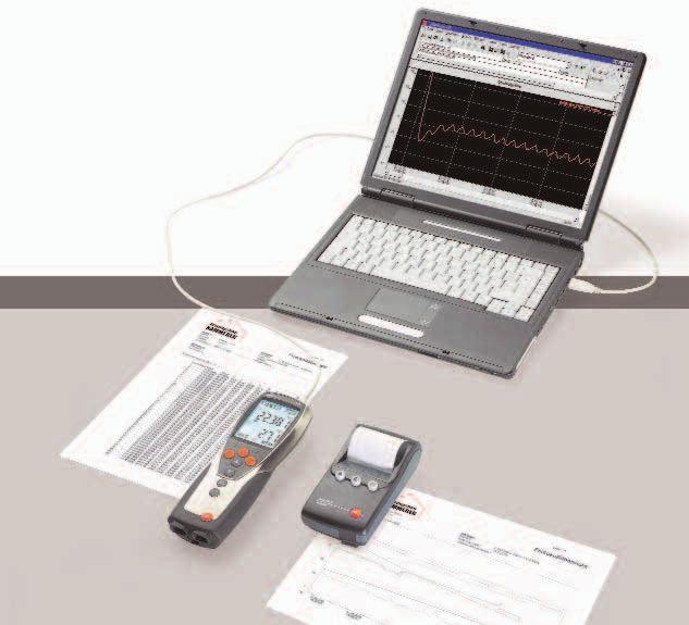 Superior data communication and handling testo 735-1 Advantages The 735 offers several options for viewing, managing, printing and analyzing data.