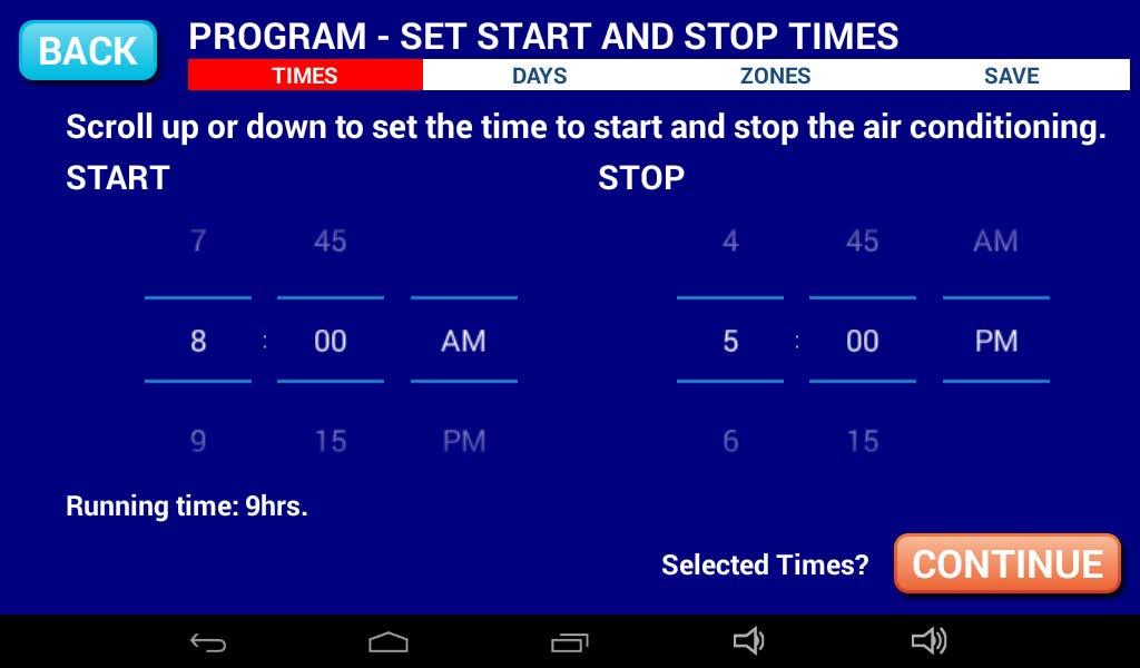 PROGRAMS Press PROGRAMS to bring up the Programs Screen: To add a program press ADD NEW PROGRAM which will bring you to the following screen: To enter the Start time for