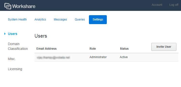 Configuration Inviting Users The first person that registers for Risk Analytics becomes an Administrator user.
