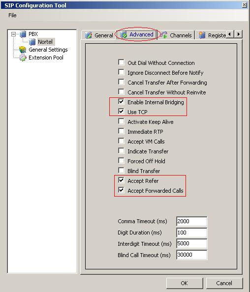 Figure 29 shows the Advanced tab configuration of the SIP Configuration Tool.