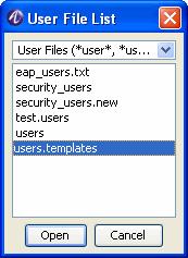 Configure templates Create a template Figure 8-2 User File List 3 Select