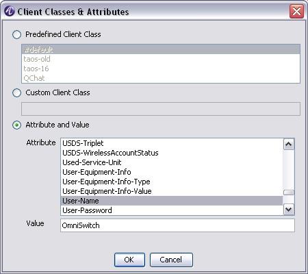 RADIUS client configuration Identifying a client type Figure 9-3