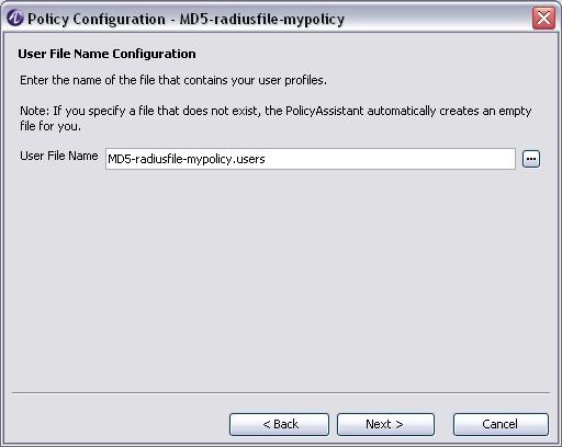Configure PolicyAssistant Configure PolicyAssistant rules for OmniSwitch Figure 7-14 User File Name Configuration 8 The user file name appears by default.