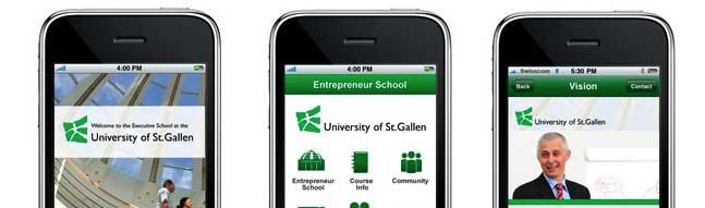 Introduction App by University of St. Gallen Universities offer apps, e.g.