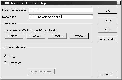 Chapter 08: Creating Data Services Figure 6: Name the data source and provide a description of it in the ODBC Microsoft Access Setup screen 6. Choose OK and OK again.