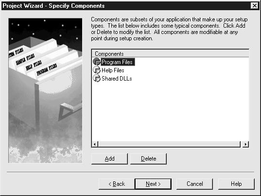 Chapter 10: Distributing an Application We will choose the first three that were the defaults when we came to this screen. This dialog is shown in Figure 10-6. Click Next.