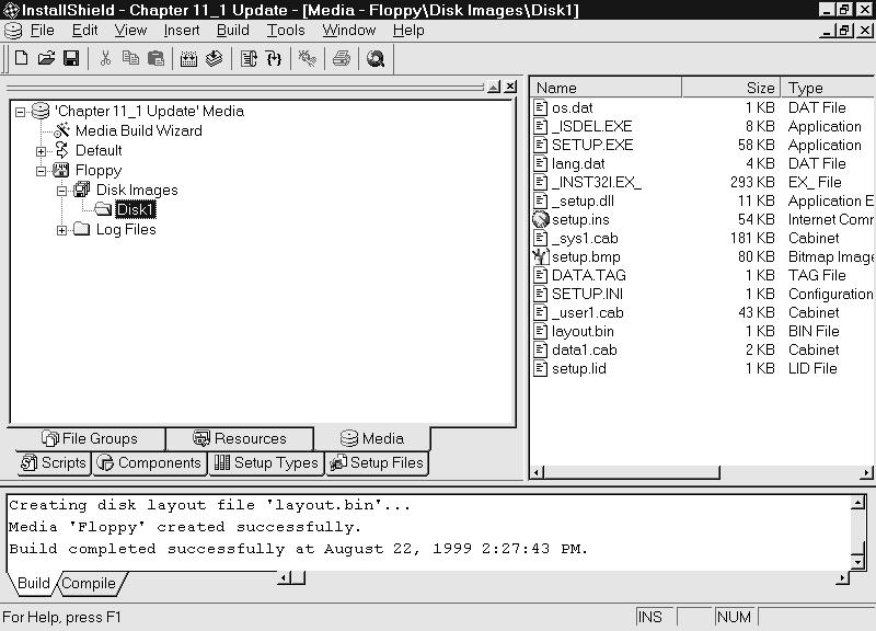 Chapter 11: Maintaining and Supporting an Application Figure 26: The setup files for the Floppy media image 10.