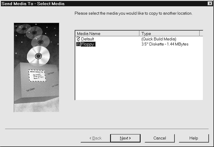 Select the Floppy Media Name as shown in Figure 11-27. Figure 27: Use the Select Media screen to choose the media for your setup 11.