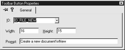 The Toolbar editor provides a special view of the underlying bitmap, which closely resembles how the toolbar should look when your application is running.