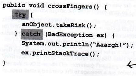Handling Exceptions One method will catch what another method throws.