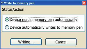 Menu bar 2.5.2 Writing data to the memory pen This command allows data from TROVIS-VIEW to be downloaded onto the memory pen.