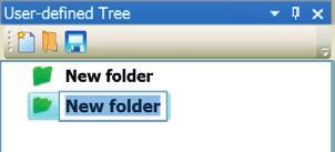 New folders can be added or existing folders including their contents can be copied from the tree and inserted into the user-defined tree.