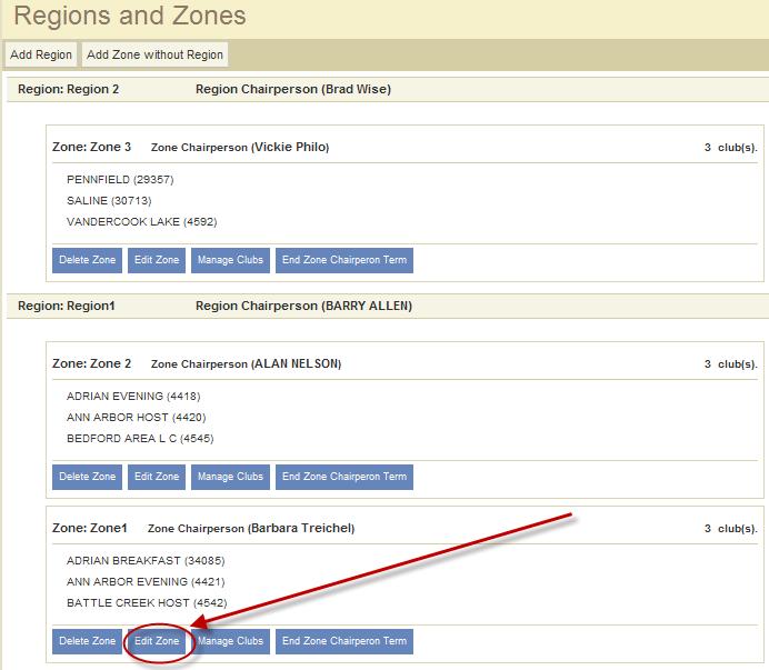 From the Add Region Edit Zone page, click the Assign Zone to Region drop down arrow.