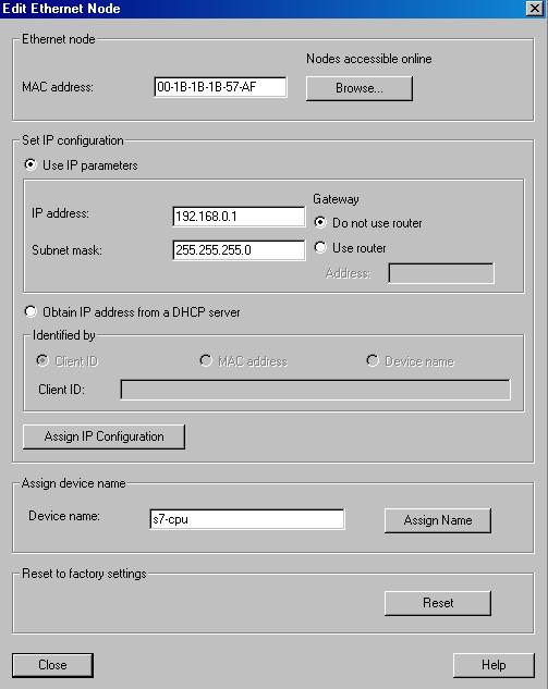 3 Configuring and commissioning the application 3.4 Loading the SIMATIC program No. Action Remark 7. Enter the IP address 192.168.0.1 and the network mask 255.