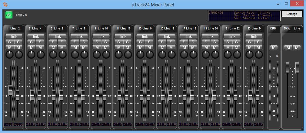 19.2.1. Mixer Control Panel for PC The driver installation program will automatically install the Control panel on your PC.