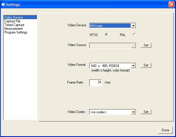 Configuring Video ToolBox Program Settings To configure the program press the Settings Button to open the Settings window. The help file will provide a detailed description of each option.