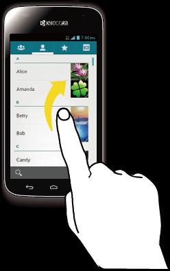 Pinch and Spread Pinch the screen using your thumb and