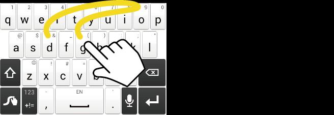 Swype Keyboard Overview Note: Key appearance may vary