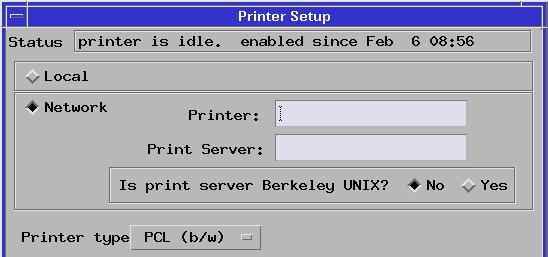 network printer, select Network, enter