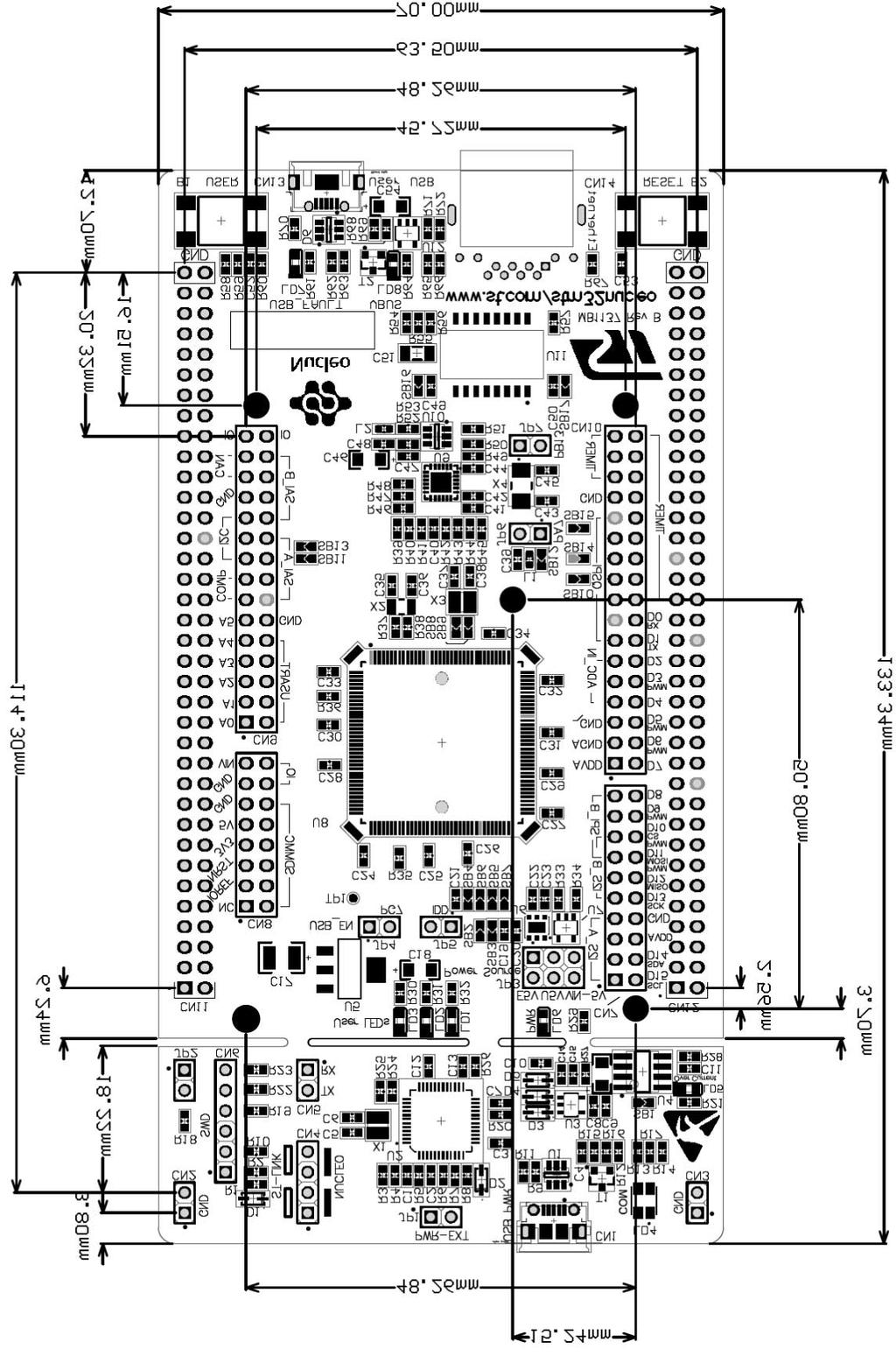 UM1974 Hardware layout and configuration 6.1 Mechanical drawing Figure 6.