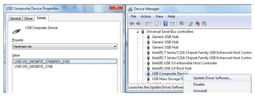 Hardware layout and configuration Figure 5. Typical configuration 5.2.1 Drivers Note: The ST-LINK/V2-1 requires a dedicated USB driver, which can be found on www.st.com for Windows XP, 7, 8.