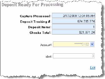 Using Sendpoint Merchant Web Client Update Deposit Control Total 1. In the Deposit Control Total field, update the combined item total. 2. Click Balance Deposit. 3. Click Proceed.